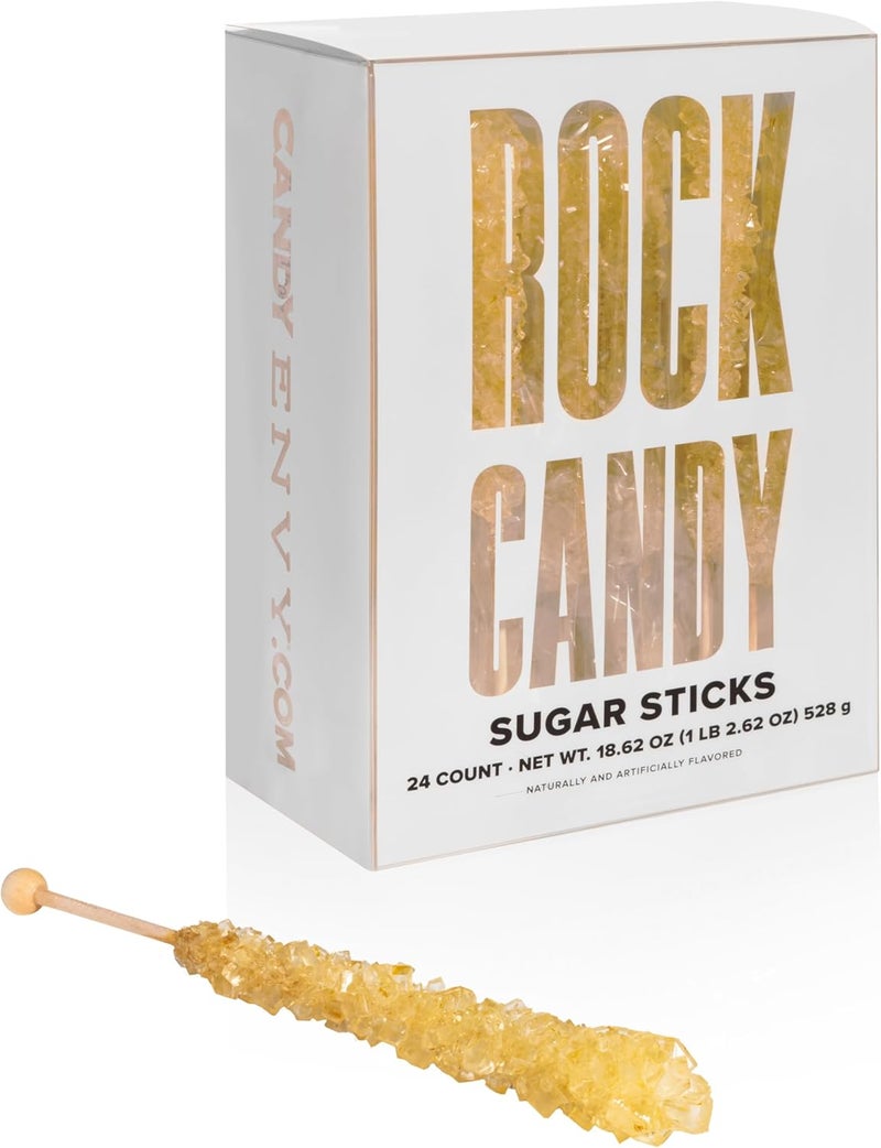 Candy Envy Gold Rock Candy Sticks - 24 Count - Image 1
